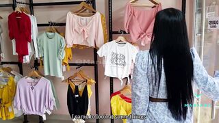 Dressing room sex with a clothing store clerk - Mariana