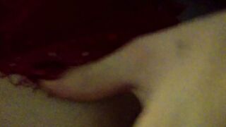Evening private masturbation inside stunning red underwear with an orgasm. Close-up