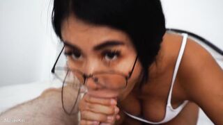 oriental Blows Dick for Daddy with CIM
