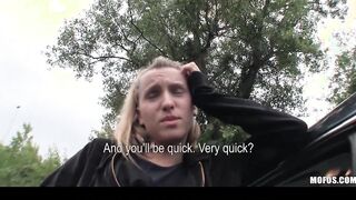 Natural blonde Czech Girl is picked up for public sex