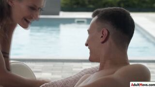Petite small tits babe fucked outdoors