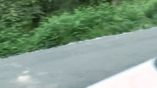 Big Titted dark hair starts giving fellatio into the vehicle being so eager to got home to got her butt spread
