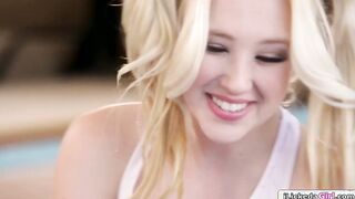 Petite lesbian facesitting blonde friend