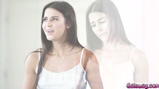 Serene starts spanking her cute butt