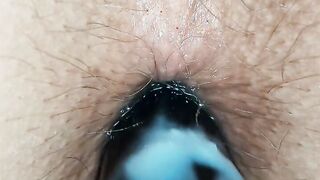 Using my ebony but plug to do some more anal stretching