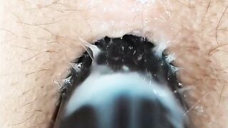 Using my ebony but plug to do some more anal stretching
