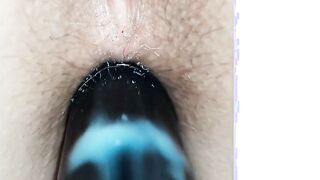Using my ebony but plug to do some more anal stretching