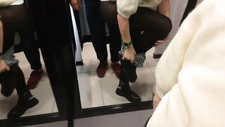 Goddess stranger asked me to shoot her into the fitting room on the phone