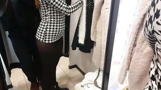 Goddess stranger asked me to shoot her into the fitting room on the phone