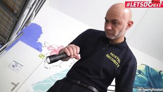 FREAKY HOSTEL - Skinny 18 Caught And Plowed By Security