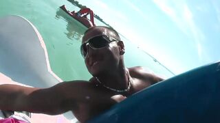 Hot Blonde Big Sexy Tits Threesome Sex On Pedal Boat
