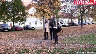 LETSDOEIT - Long Boobed Tourist Hooks Up With Couple On Christmas
