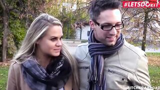 LETSDOEIT - Long Boobed Tourist Hooks Up With Couple On Christmas