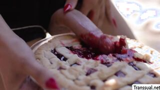 Busty MILF gets her pie fucked by Trans