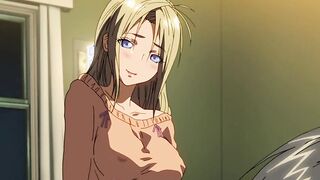 Hentai busty housewife helps college guy to cum on her face