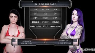 Naked Wrestling And Rough Sex as Lydia Black Fights Sheena