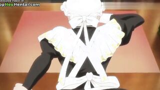 Hentai busty maid in stockings and uniform gets fucked