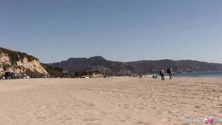 Adorable College women Lacy Pickup at Beach for First Casting