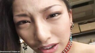 Japanese hot girl has rough blowjob training