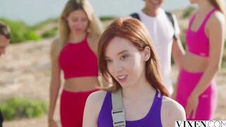 VIXEN Petite red fellatio Lottie has passionate affair on vacay