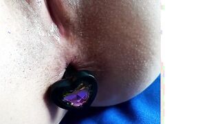 My Rainbow Heart Booty Plug with a tiny gape