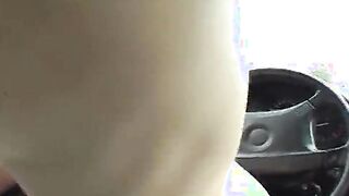 Skinny and turned on German ginger eating cum inside pov