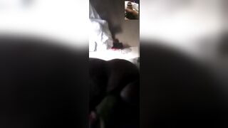 African wifey used cucumber for twat hole, carrot for Butt