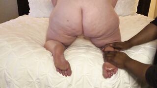 Oiled BBW foot and butt