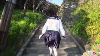 Japanese 19 yo skank Shiori banged rough by a long french penis
