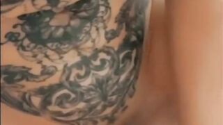 Nicole Du Papillon plays with her big labia inside close up action