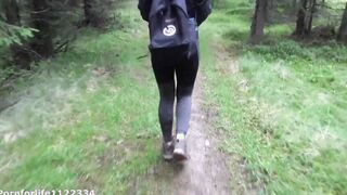 Hiking adventures fucking bubble booty hiker next to the tree