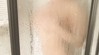 Real private clip squeezing step mothers long soapy soak hooters inside restroom before getting blown off