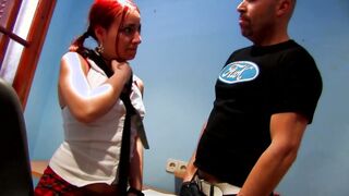 Kinky stepdad! He fucks his sweet step-daughter!