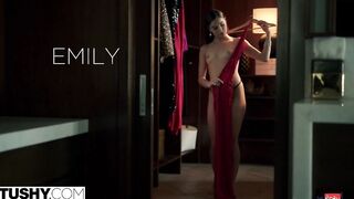 TUSHY Sultry Actress Emily Getting DPed by her two Co-stars