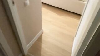 My hubby's friend saw me fucking my twat and cum inside me