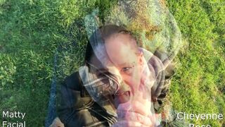 Outdoors streak FELLATIO and facial with Cheyenne - Teaser
