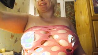 Titted punish, whipped cream and cucumber nailed