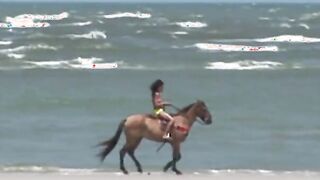 3Some at the beach! Cutie MILF knows what she needs!