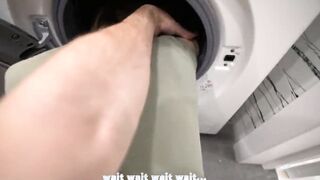 step bro fucked step sister while she is inside of washing machine - creampie