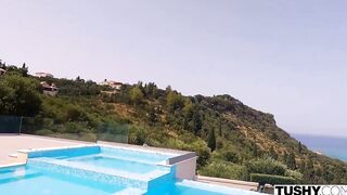 TUSHY hot Angelina seduces her pool guy for anal fun