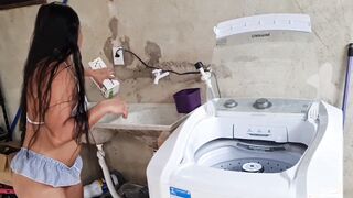 anal inside the washing machine with the brand new without