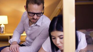 Lady dee's teacher helps her out with penis & math