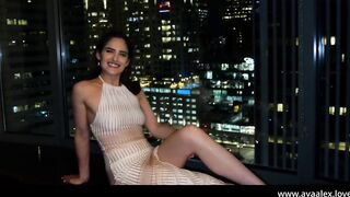 goddess sex & facial on hotel window sill