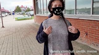 hot barely legal flashing twat next to malls