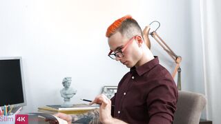 Skinny Jolie Booty seduces her nerdy tutor