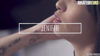 CastingFrancais - Jenifer Dark Haired Canadian 18 Year Old First Hardcore Cunt Fucked