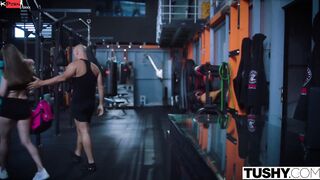 TUSHY Fit Hottie Cayenne gapes for her personal trainer