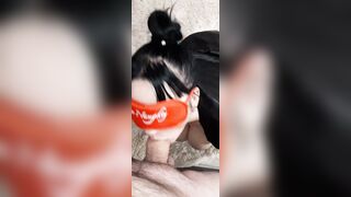 While the milf was sleeping, he punched her into the mouth