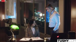 TUSHY Skinny Lulu getting some anal discipline by her boss