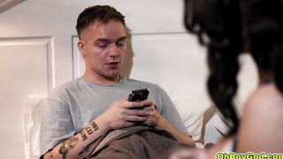 Joshua and Linzee quietly fucks beside Evan